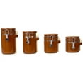 thumbnail image 1 of Home Basics 4 Piece Ceramic Canisters with Easy Open Air-Tight Clamp Top Lid and Wooden Spoons, Brown, 1 of 8