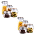 thumbnail image 1 of Home Basics 4 Piece Glass Canister Set, Clear (2 Pack), 1 of 6