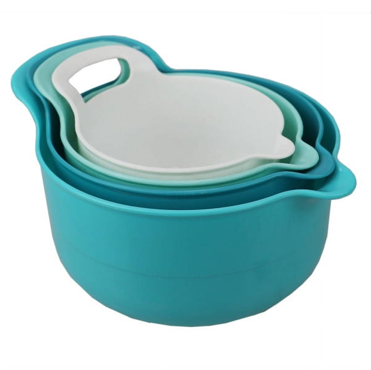 Home Basics 5 Piece Glass Bowl Set with Plastic Colorful Lids