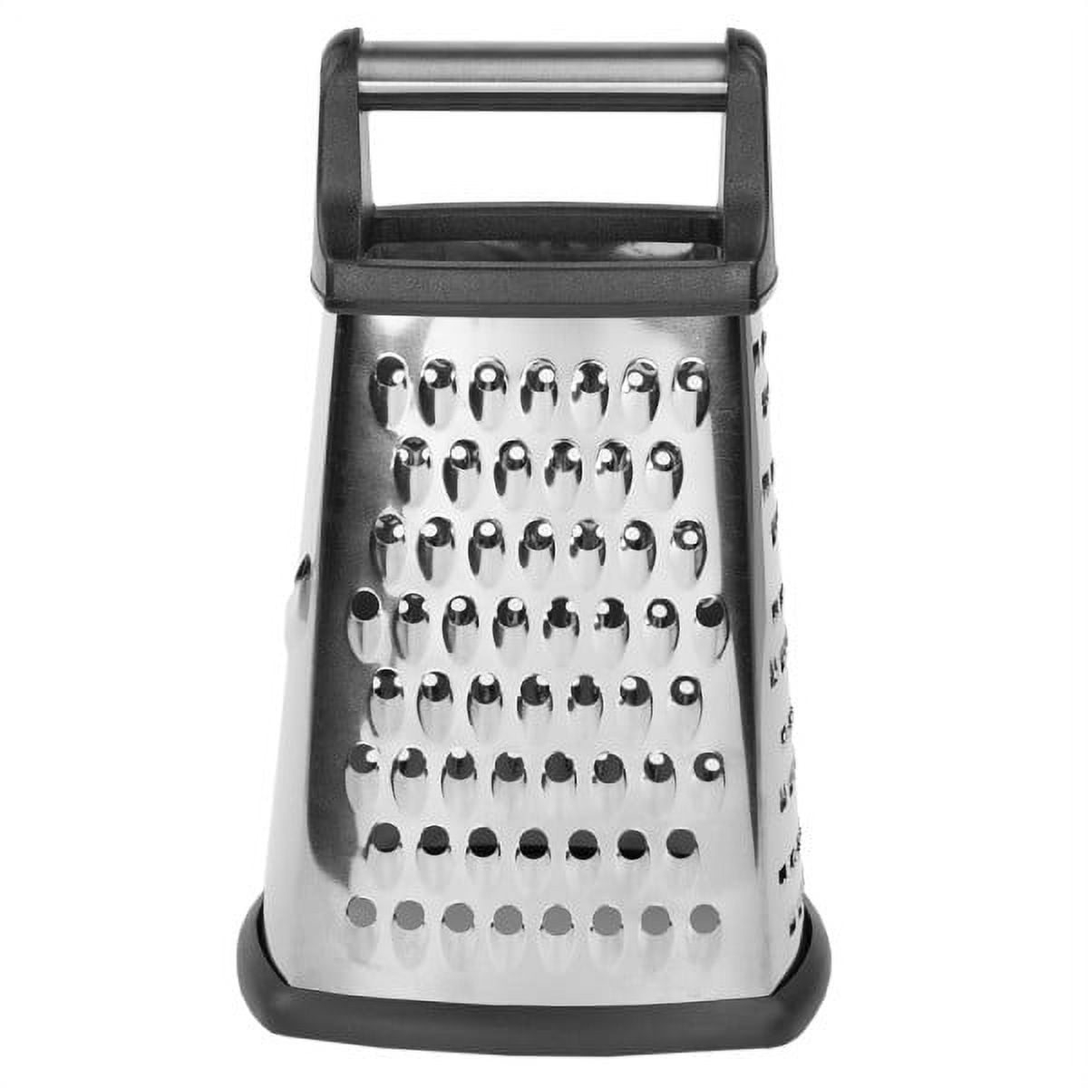 Zulay Large 4-Sided Cheese Grater - Stainless Steel Wide Box Grater Sharp  Blades