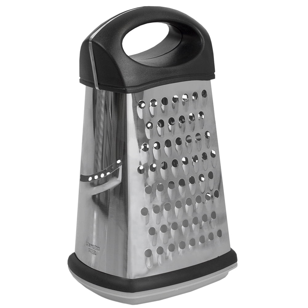 Box Grater, Cheese Grater, Vegetable Grater - 4 Sided Grater - Heavy Duty Stainless Steel - 1ct Box - Met Lux - Restaurantware