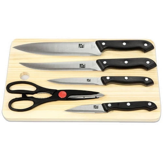 Home Basics 5-Piece Knife Set with Cutting Board