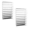 thumbnail image 1 of Home Basics 50 Pair Non-Woven Multi-Purpose Stackable Free-Standing Shoe Rack, Grey (2 Pack), 1 of 7