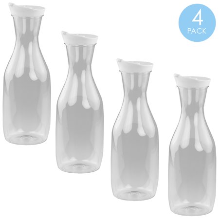 Home Basics 58 oz. Classic Drip-Proof Plastic Beverage Pitcher, Clear