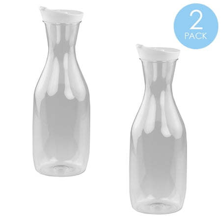 Home Basics 58 oz. Classic Drip-Proof Plastic Beverage Pitcher, Clear