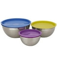 thumbnail image 1 of Home Basics 6-Piece Stainless Steel Nesting Mixing Bowls with Lids, 1 of 7