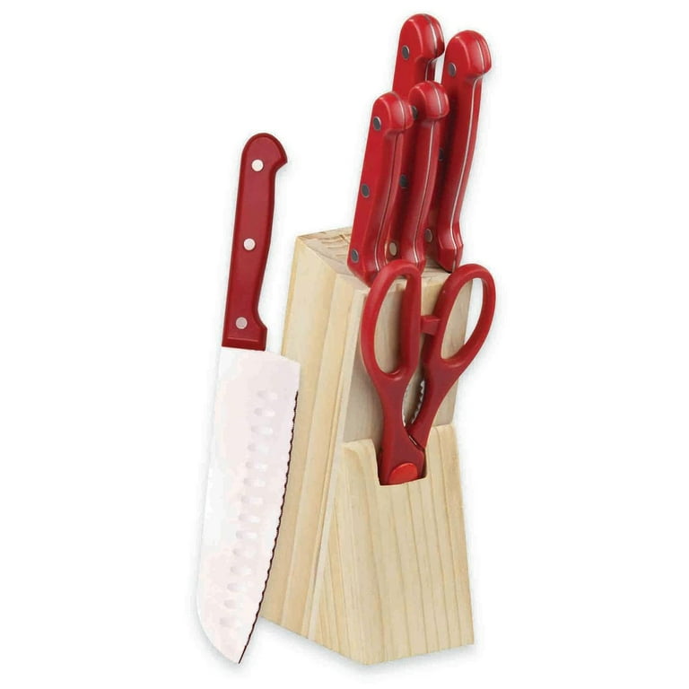BEW 7 Piece Butchers Knife Set Red, Trade Prices
