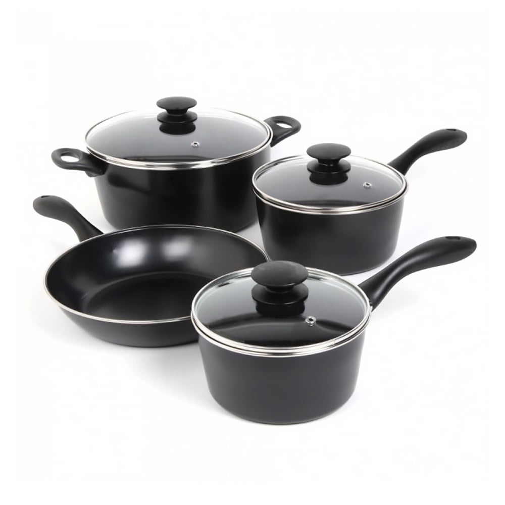 Lexi Home 7-Piece Carbon Steel Nonstick Cookware Set - Black