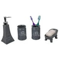 thumbnail image 1 of Home Basics BA41939 Home Basics Le Bain Paris Eiffel Tower 4 Piece Ceramic Bath Accessory Set Grey, 1 of 2