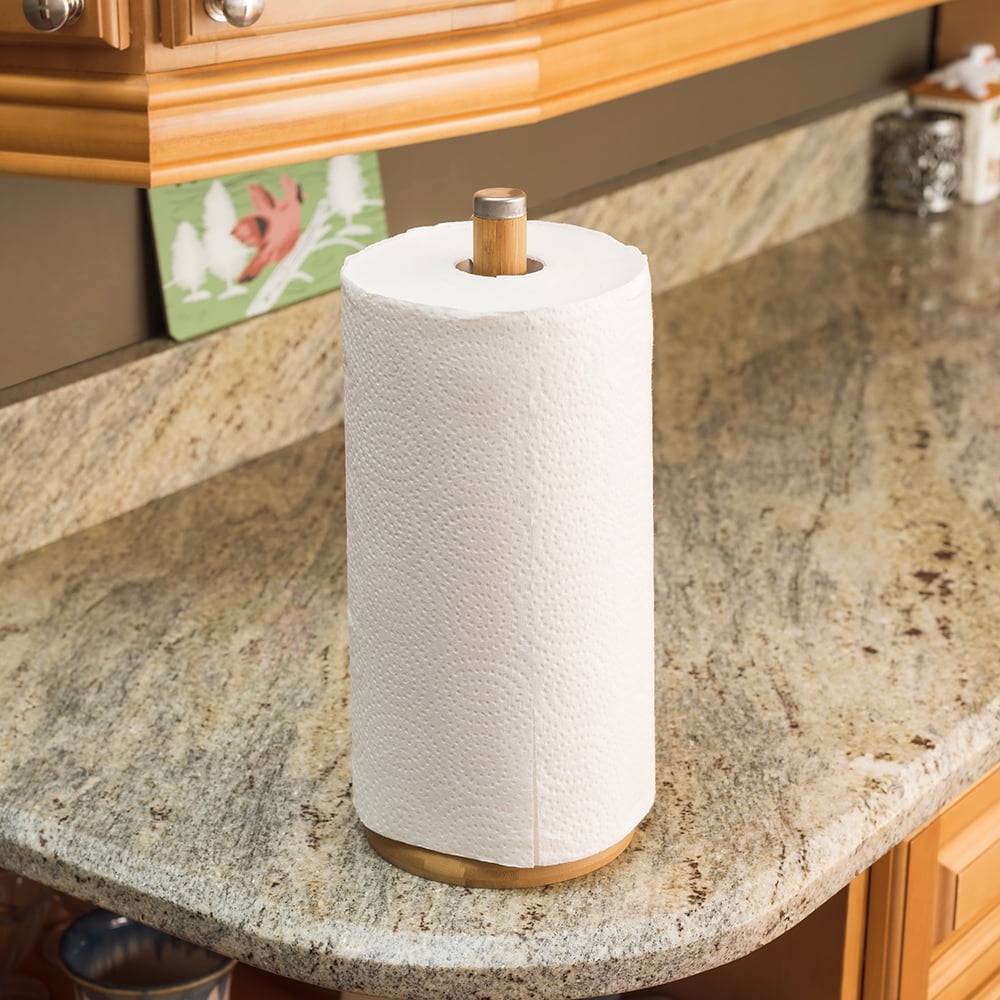 Full Circle Roll Model Ceramic Paper Towel Holder, Bamboo Handle – Full  Circle Home