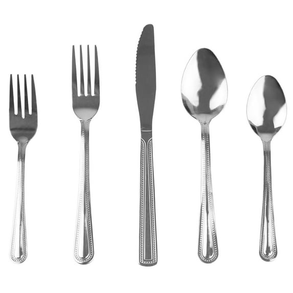Home Basics Bella 20 Piece Stainless Steel Flatware Set, Silver