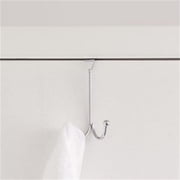 Home Basics Chrome Hook Over The Door Hanger Hardware Hooks, 2 Pack