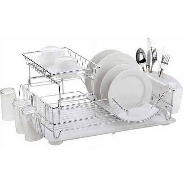 2 Tier Extendable Dish Drainer White