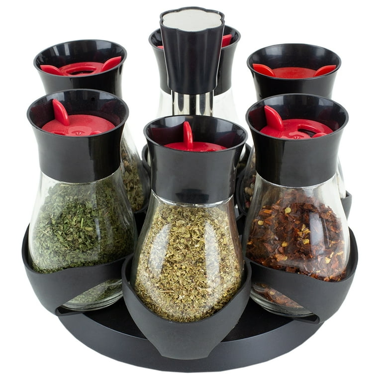 6-Jar Revolving Spice Rack, Spices and Seasonings Sets with Rack