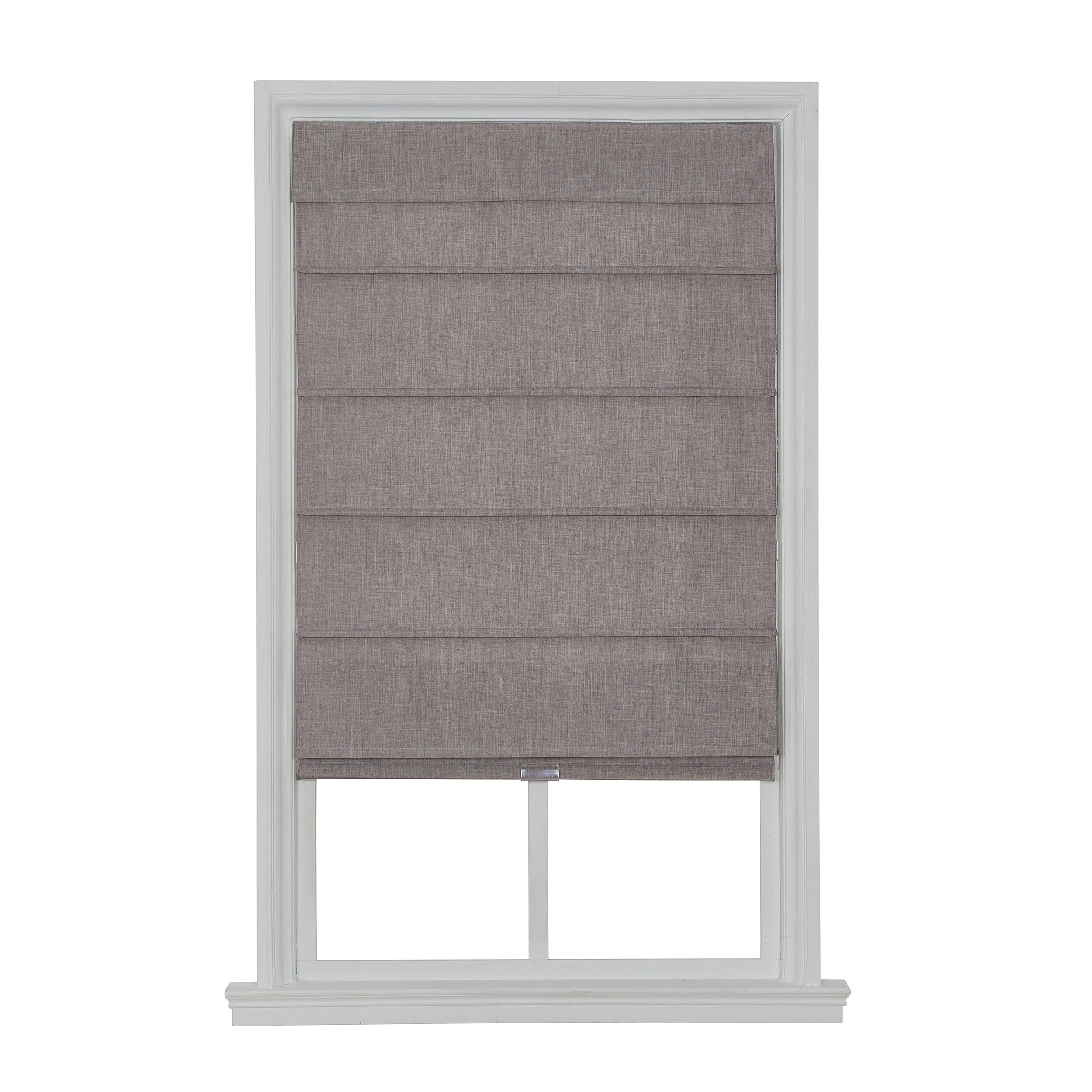 Gray Cordless Blackout Fabric Roman Shades 35 Inches