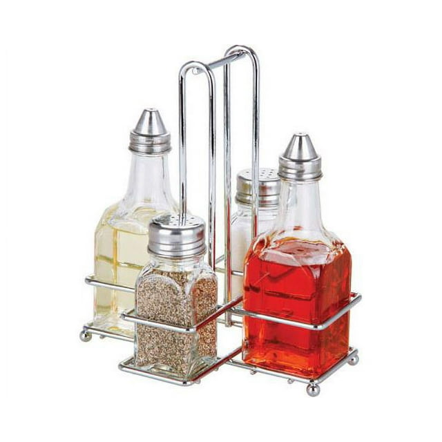 Home Basics Cruet Set With Rack 5 Piece