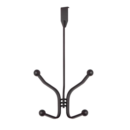 Home Basics Curved Over the Door Double Hanging Hook, Bronze