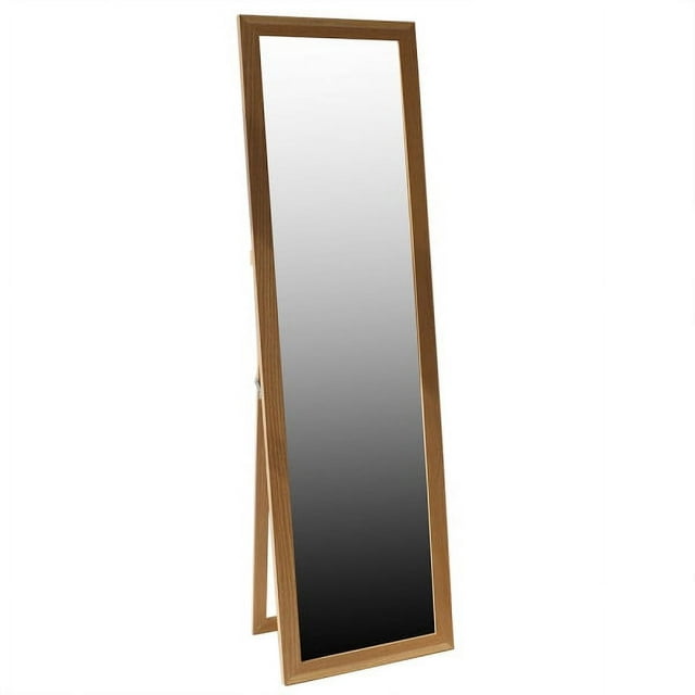 Home Basics Easel Back Full Length Mirror with MDF Frame, Natural