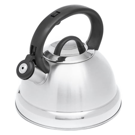 Home Basics Easy Grip 2.5 Lt Stainless Steel Tea Kettle, Silver