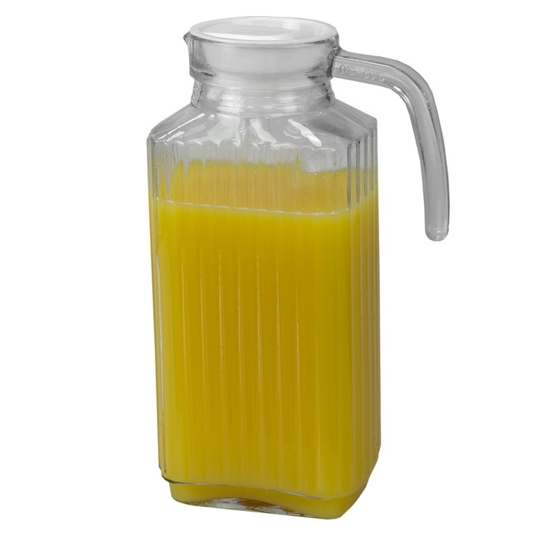 40 oz Vintage Pitcher Embossed Sunflower Design Pressed Clear Glass Pitcher  Made of Lead-free Borosilicate Glass Perfect for Serving Lemonade or Your