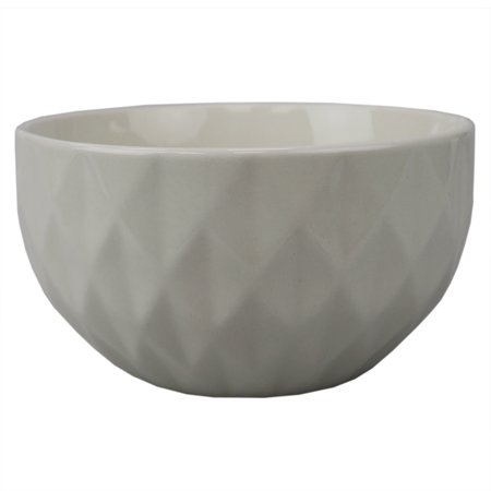 Home Basics Embossed Circle 7" Ceramic Bowl, White