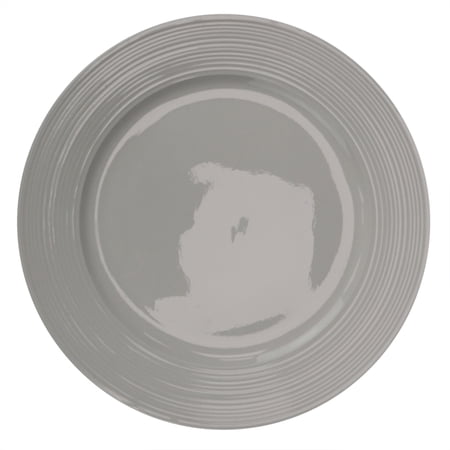 Home Basics Embossed Thread 10.5" Ceramic Dinner Plate, White