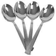 Home Basics Eternity 4 Piece Stainless Steel Dinner Spoon Set, Silver