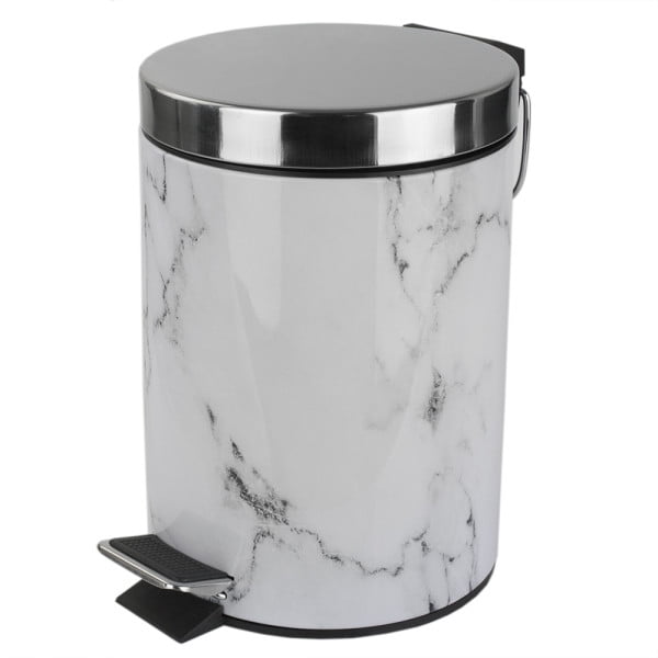 Home Basics Faux Marble Bathroom Trash Can