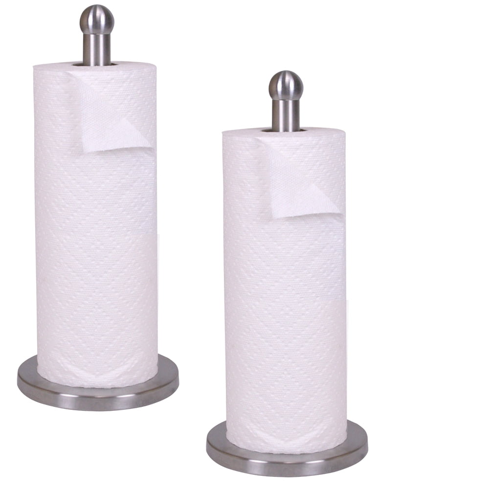 Home Basics Free Standing Stainless Steel Paper Towel Holder with Weighted Base Silver 3 Pack Walmart Business