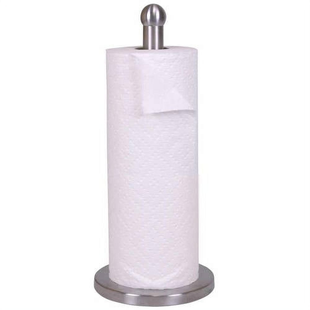 Home Basics Stainless Steel Paper Towel Holder with Integrated Wrap  Dispenser, KITCHEN ORGANIZATION