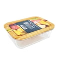thumbnail image 1 of Home Basics Glass Storage Container With Bamboo Lid Rect, Clear, 35 Ounces, 1 of 1
