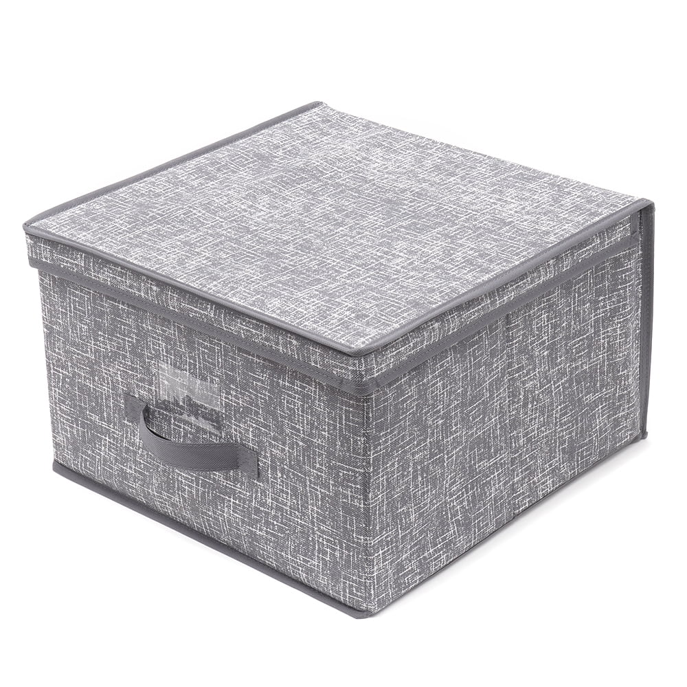 Home Basics Graph Line Jumbo NonWoven Storage Box with Label Window