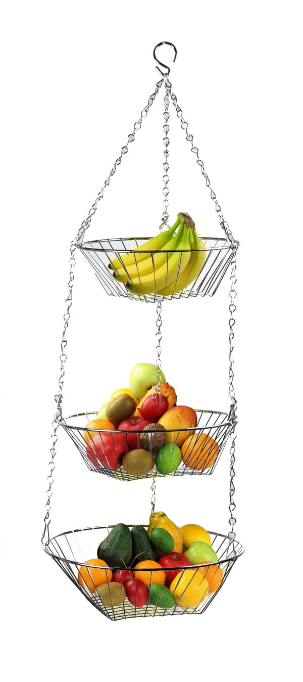 Home Basics Hanging Steel Storage Basket