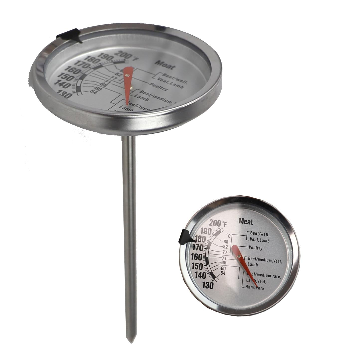 Home Basics Instant Read Large Stainless Steel Mechanical Meat Thermometer,  Silver 
