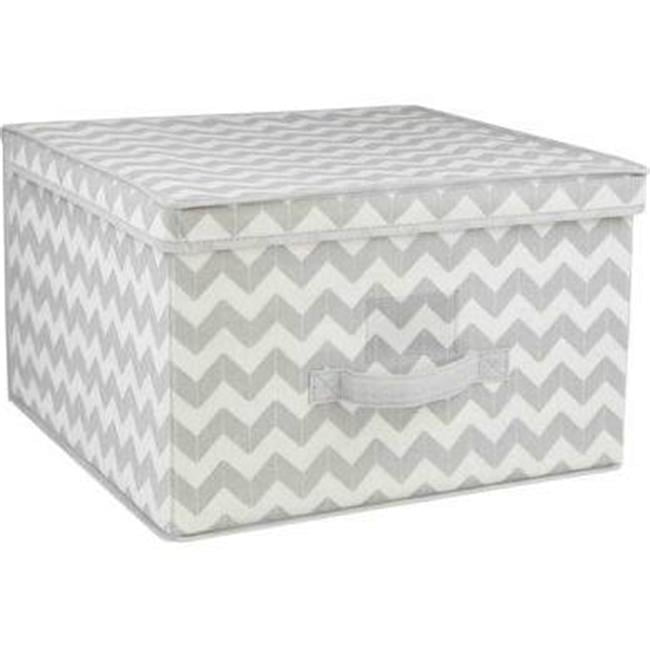 Home Basics Jumbo Chevron Grey Storage Box