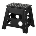 thumbnail image 1 of Home Basics Large Foldable Plastic Stool with Non-Slip Dots, Black, 1 of 8