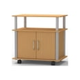 thumbnail image 1 of Home Basics MDF Rolling Wood TV Stand with Cabinet, Natural, 1 of 5