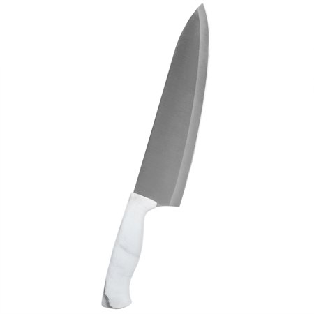 Home Basics Marble Collection 8" Chef Knife, White