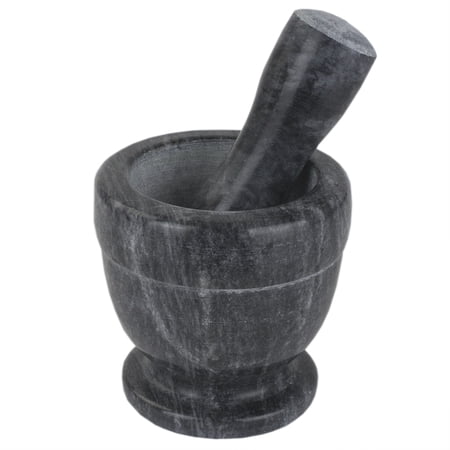 Home Basics Marble Mortar and Pestle, Black