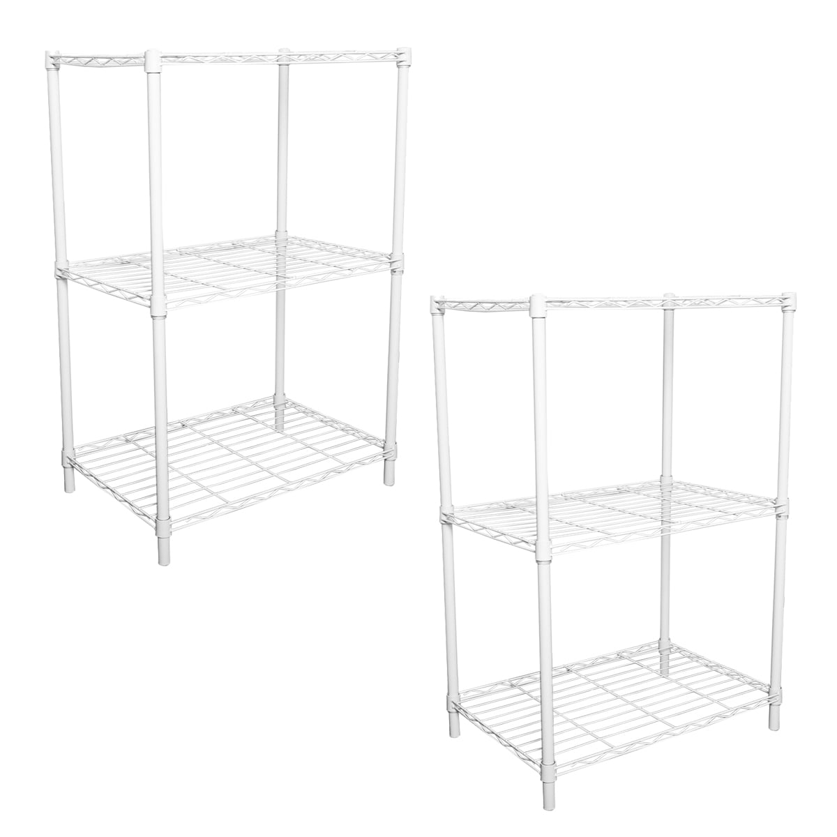 Home Basics Metal 3 Tier Wire Shelf, White (2 Pack)