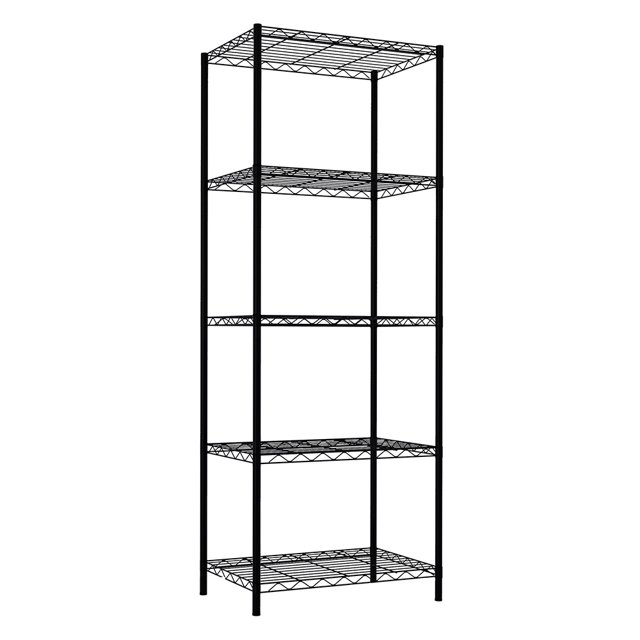 Home Basics Metal 5 Tier Wire Shelf, Black