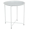 thumbnail image 1 of Home Basics Metal Foldable Accent Table, White, 1 of 5
