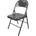 Home Basics Metal Folding Chair, Grey
