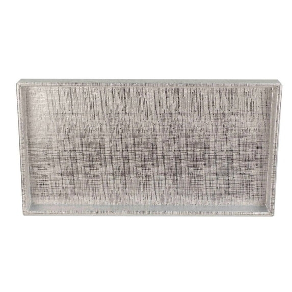 Home Basics Metallic Weave Vanity Tray, Silver
