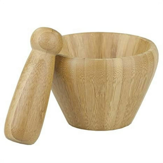 Home Basics Mortar and Pestle Bamboo