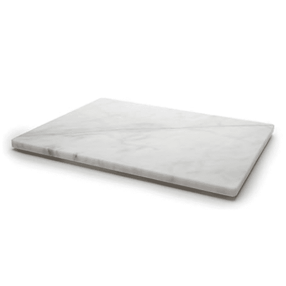 Home Basics Multi-Purpose Pastry Marble Tray Cutting Board Slab With Non-Slip Feet For Stability & Scratch Protection For Countertop. Easy To Clean,Trivet (8x12)