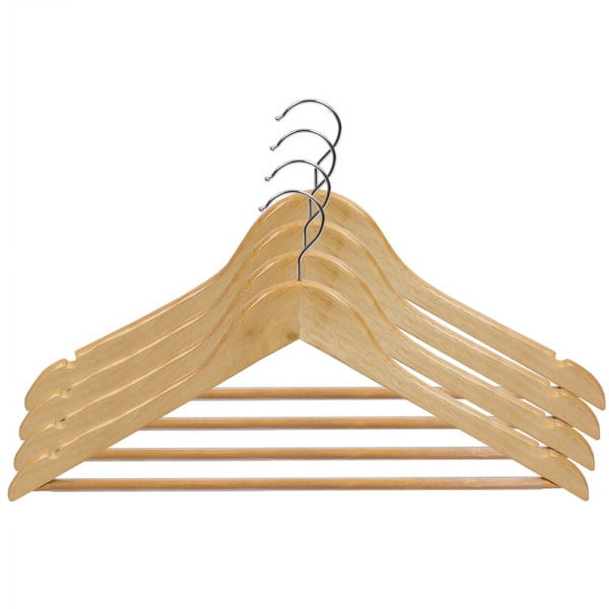 Home Basics Non Slip Wooden Hangers, 5 Pack, Oak 