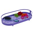 thumbnail image 1 of Home Basics Oval Plastic Vanity Tray with Rounded Feet, Purple, 1 of 3