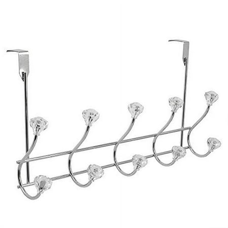 Home Basics Over-The-Door Hanger 5-Hook, Crystals