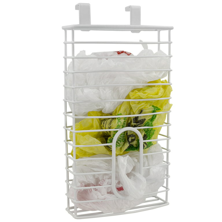 Home Basics Over The Cabinet Plastic Bag Organizer - White